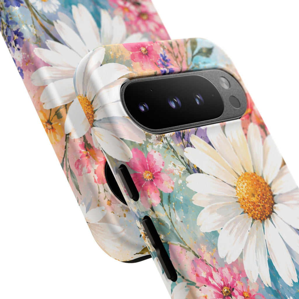 Floral Daisy Phone Case — Watercolor Daisies Protective Tough Case