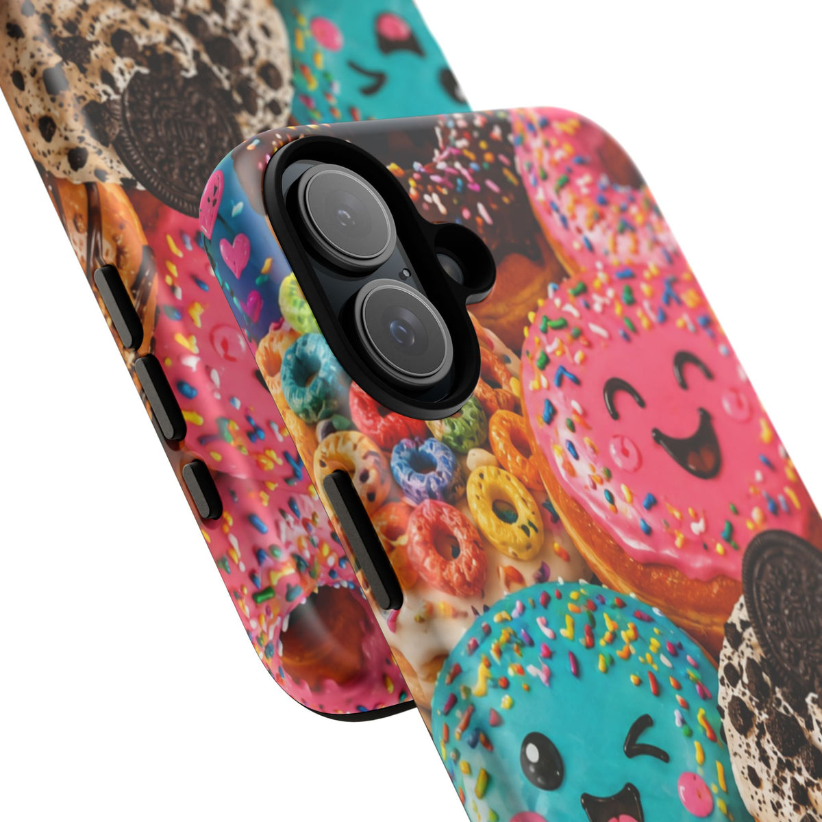 Donut Smile Tough Phone Case — Cute Colorful Desserts Protective Cover