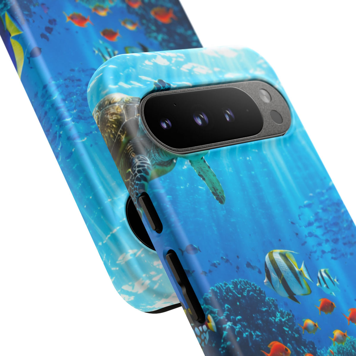Underwater Ocean Life Tough Phone Case — Coral Reef & Sea Turtle Protective Cover