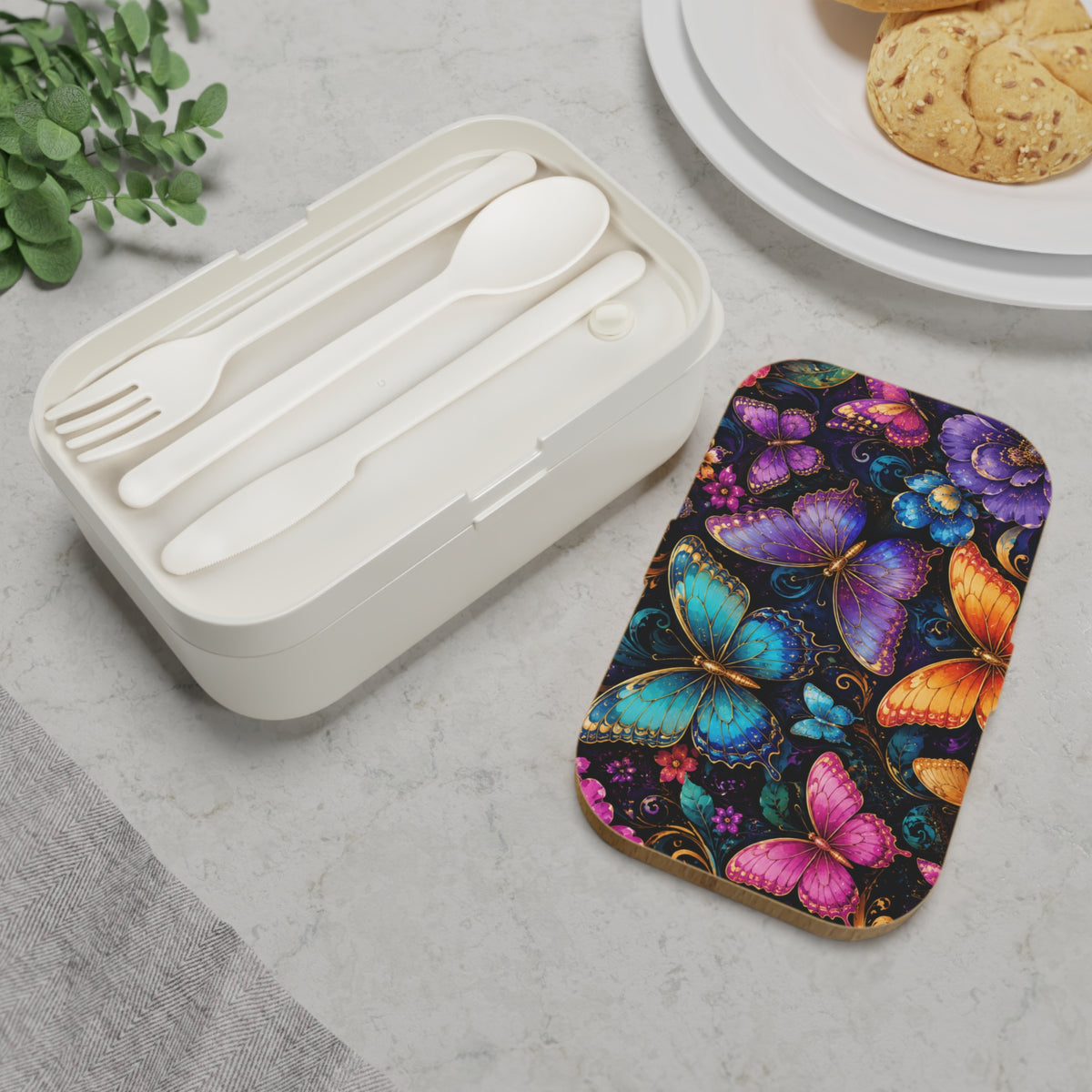 Butterfly Garden Bento Box – Colorful Floral Lunchbox