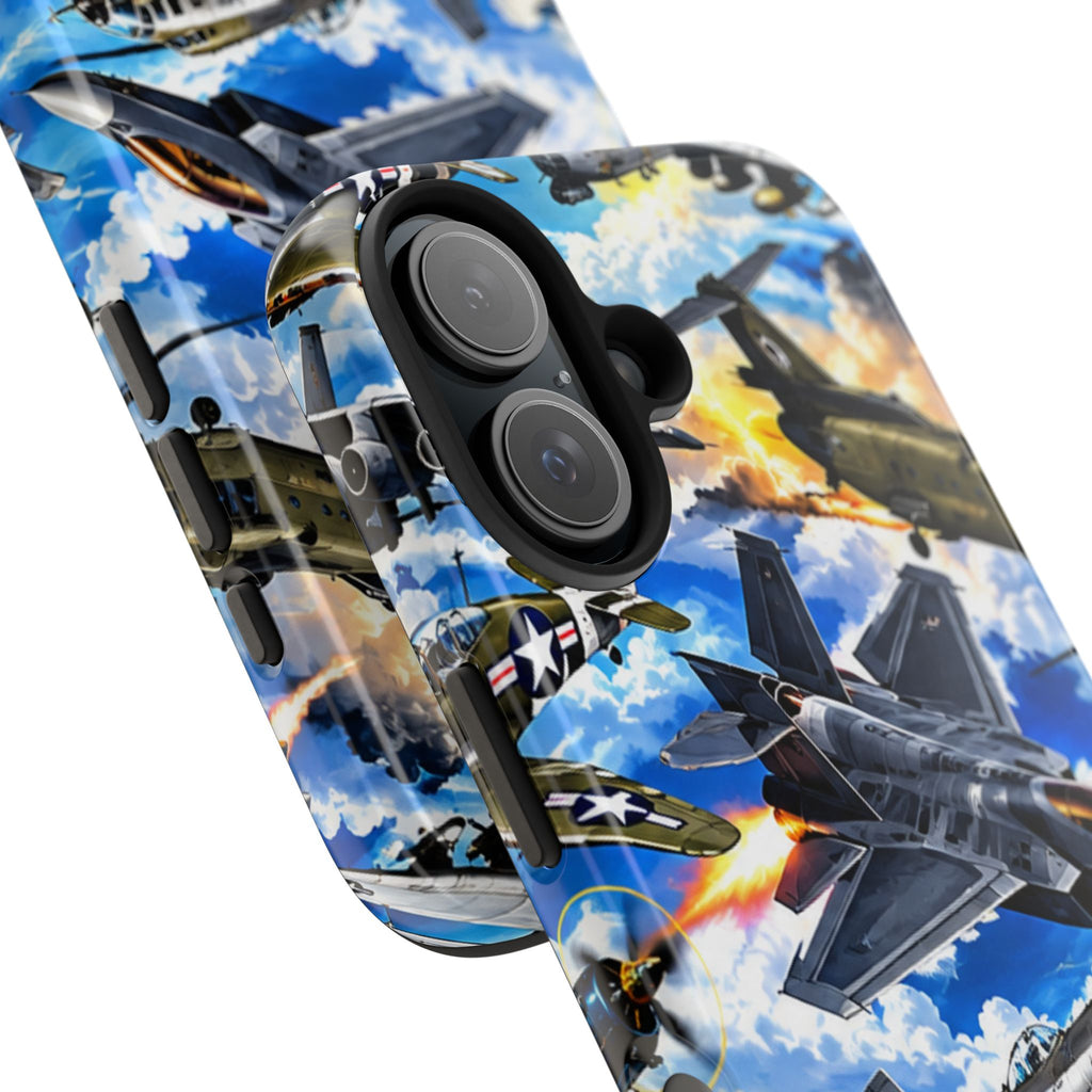 Military Aircraft Tough Phone Case – Vintage & Modern Jet Fighter Print