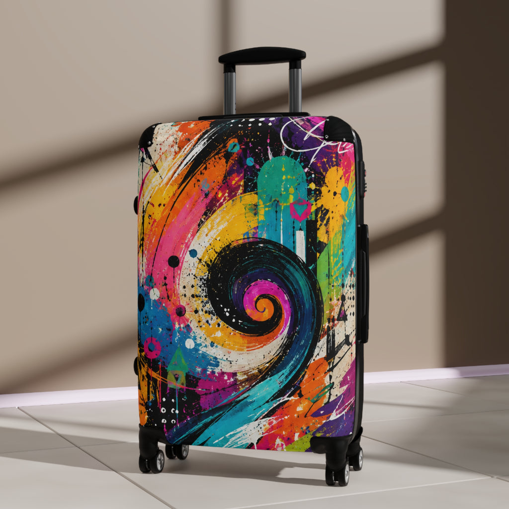 Colorful Swirl Carry-On Suitcase – Vibrant Abstract Travel Luggage