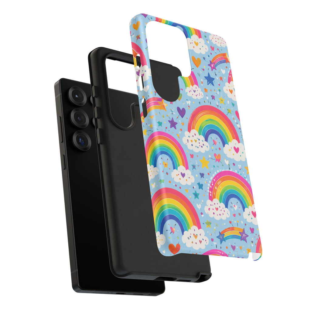 Rainbow Clouds Phone Case — Cute Pastel Rainbow Pattern Tough Case