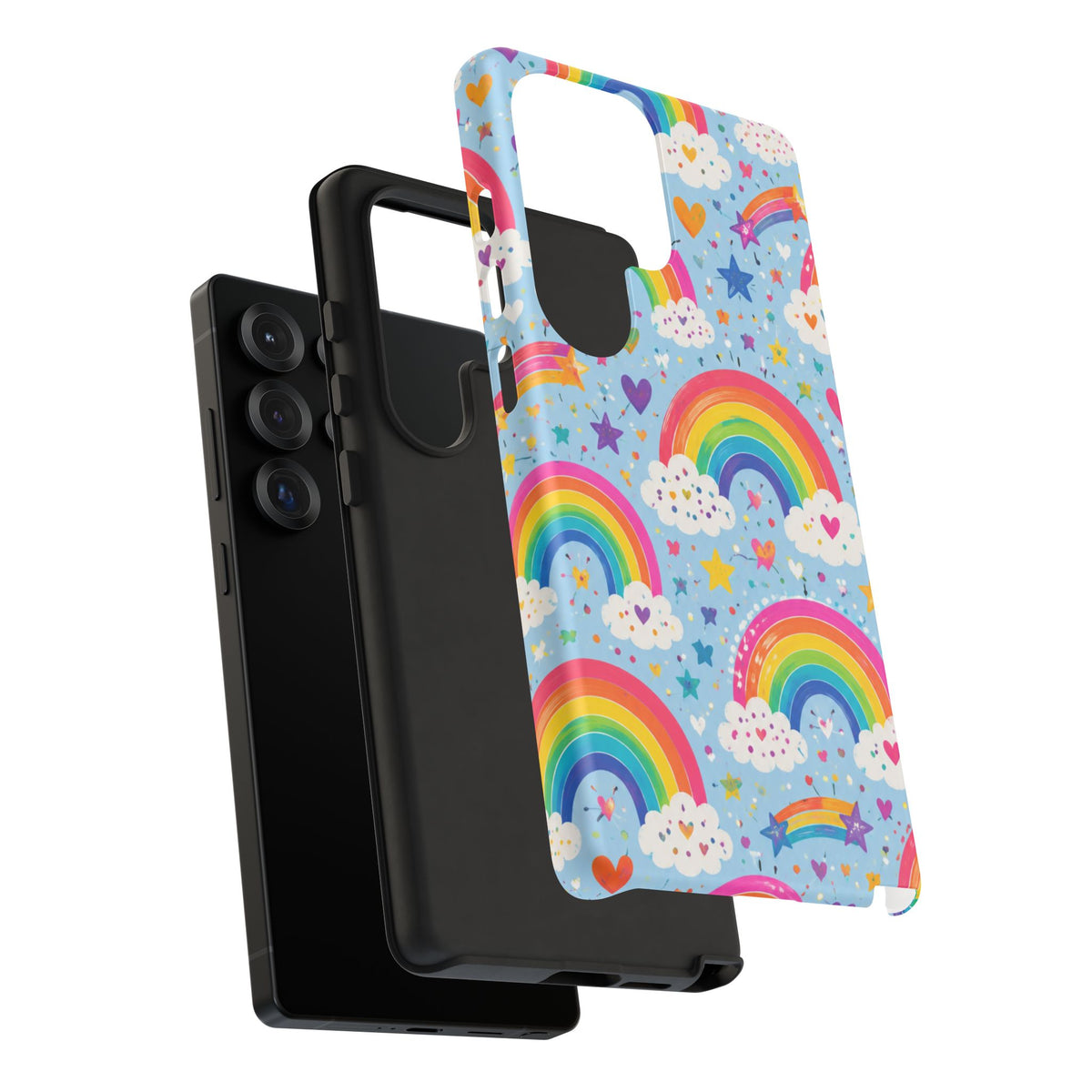 Rainbow Clouds Phone Case — Cute Pastel Rainbow Pattern Tough Case