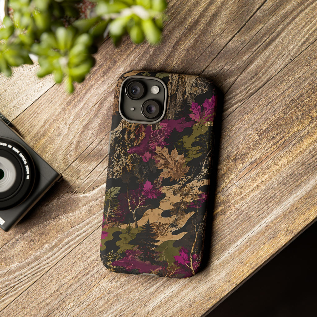 Camo Floral Tough Phone Case — Rugged Nature-Inspired Protection