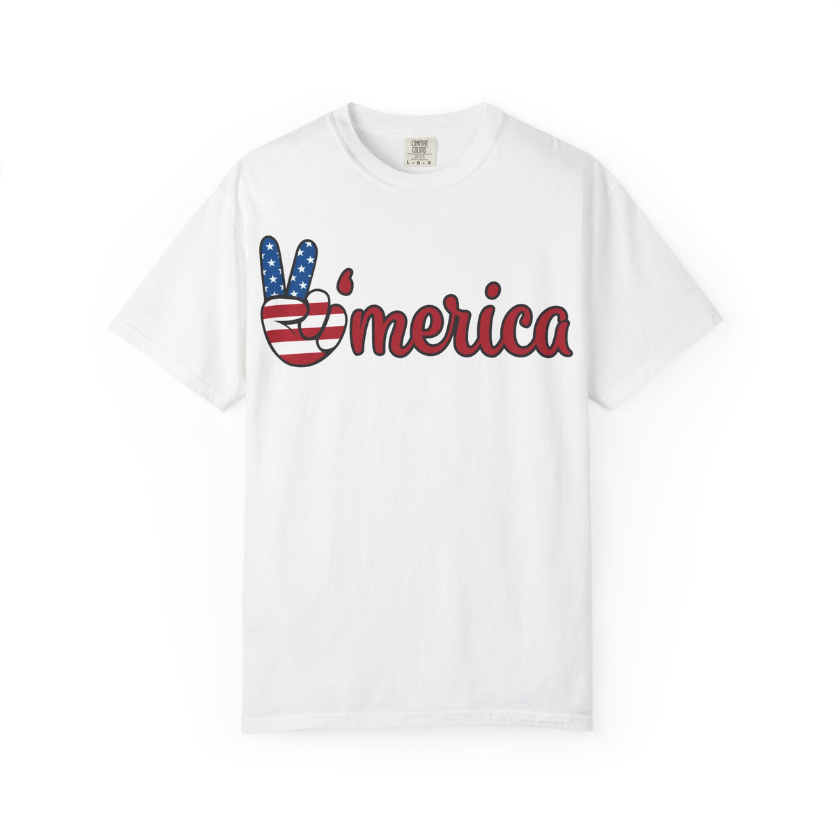 'Merica Patriotic Peace Sign T-Shirt – American Flag Fourth of July Tee