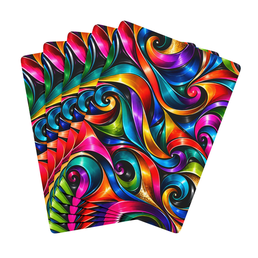 Vibrant Swirl Poker Playing Cards — Colorful Deck for Game Nights & Gifts