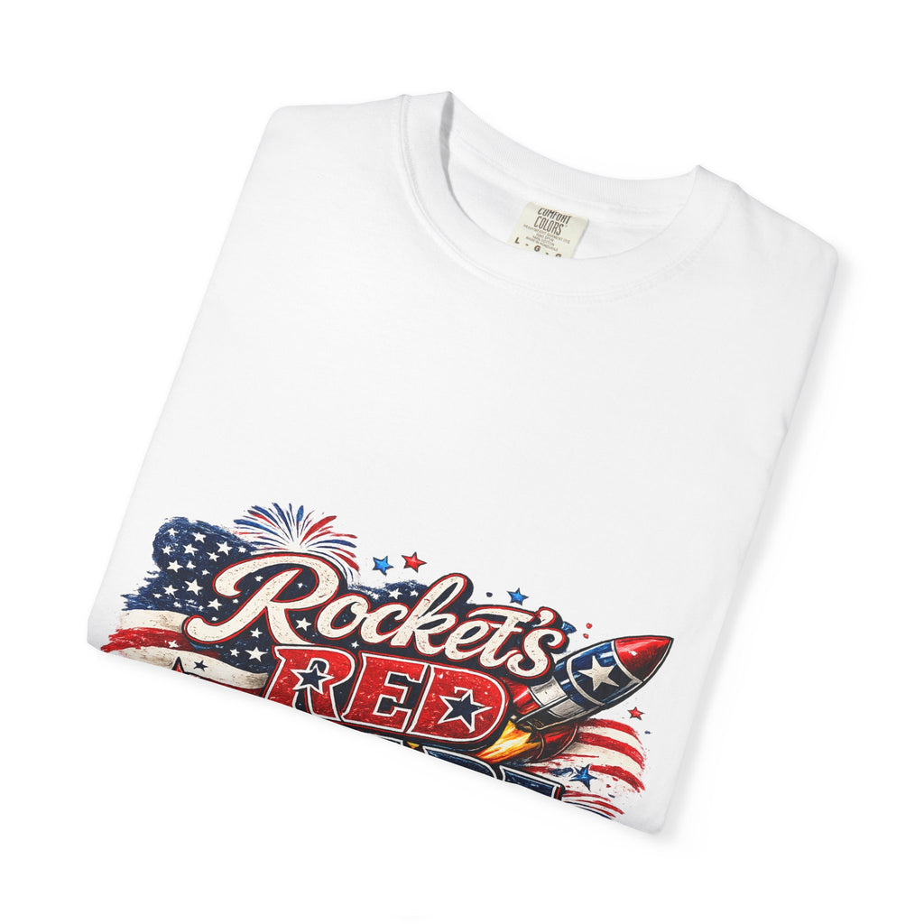 Rockets Red Glare T-shirt | Patriotic American Flag Rocket