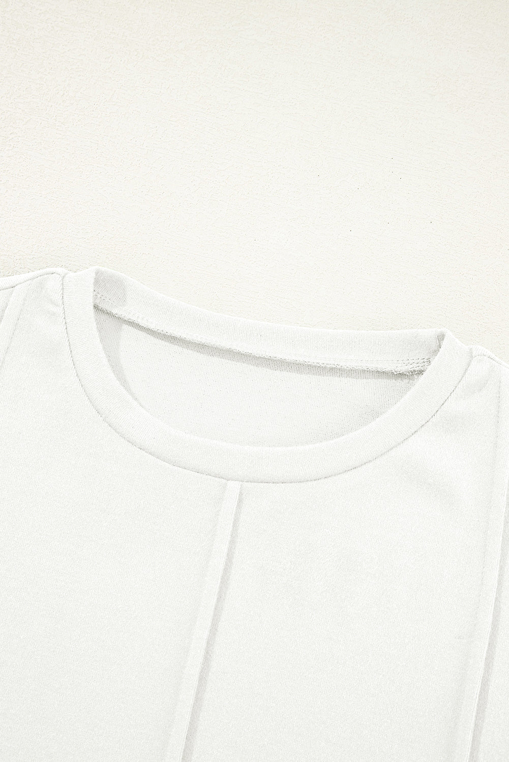 Solid Reverse Seam Crew Neck Long Sleeve Top
