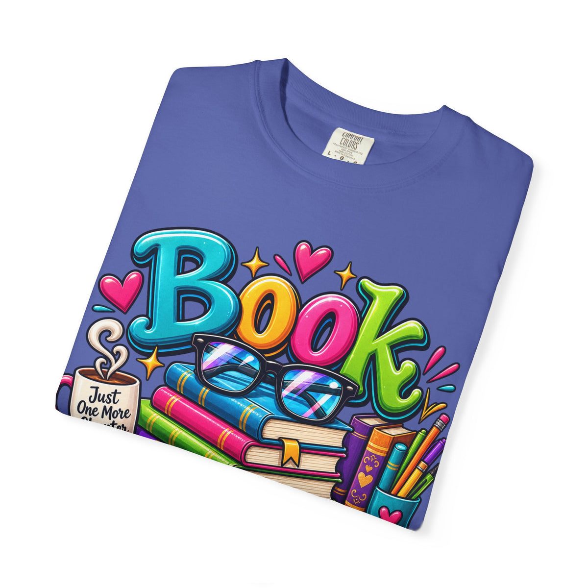 Book Nerd T-Shirt | Colorful Stacked Books Illustration
