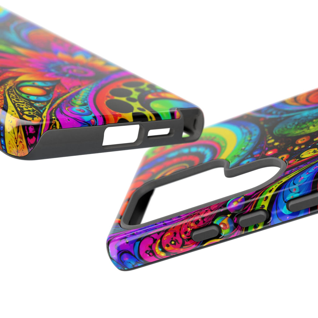 Psychedelic Floral Phone Case — Vibrant Swirl Tough Protective Cover