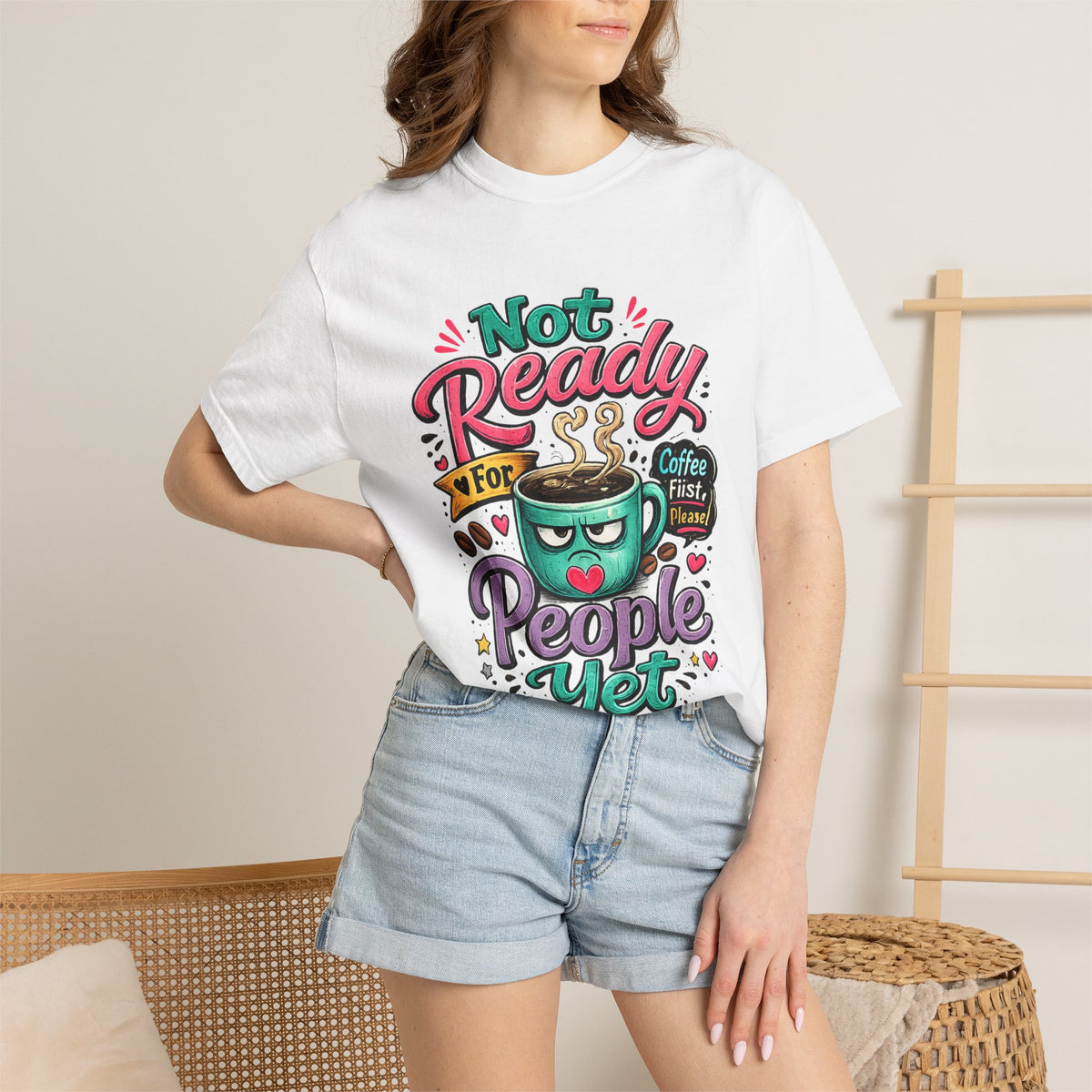 Not Ready for People Yet T-shirt | Coffee Mug Illustration Tee