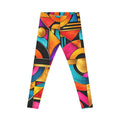 Vibrant Geometric Art Leggings — Colorful Abstract Pattern AOP