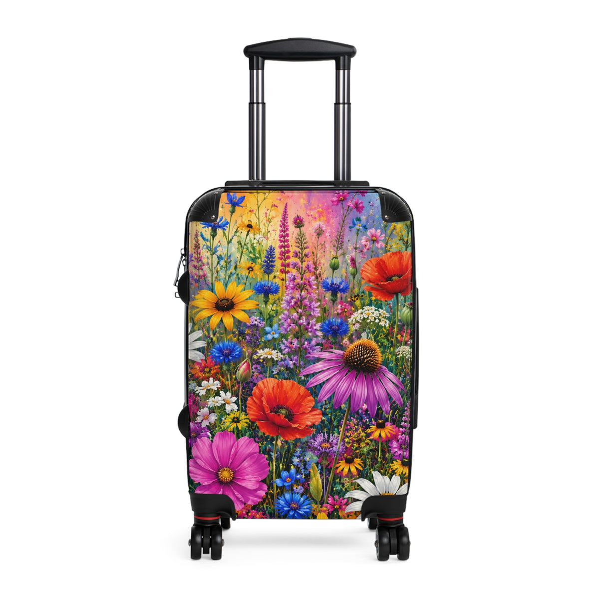 Floral Meadow Suitcase – Colorful Wildflower Rolling Luggage