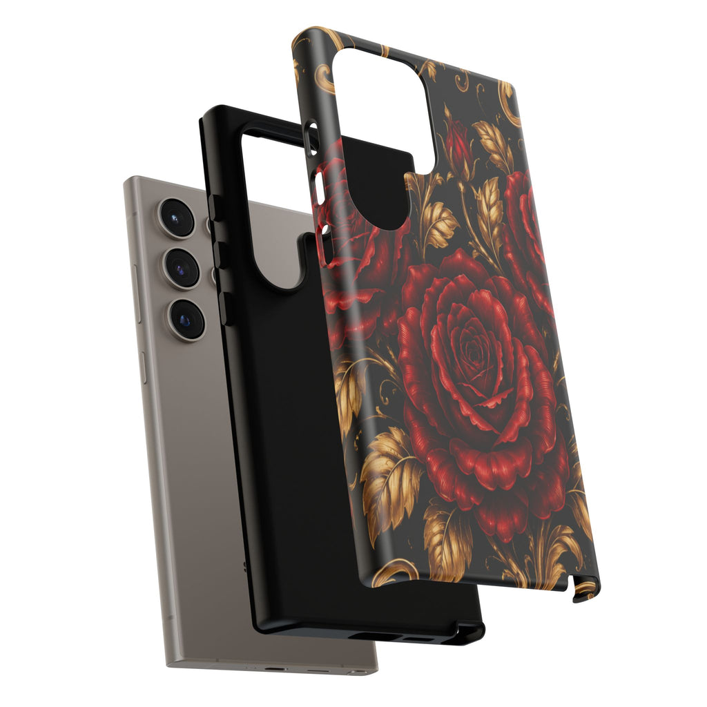 Tough Cases — Vintage Red Rose Floral Phone Case