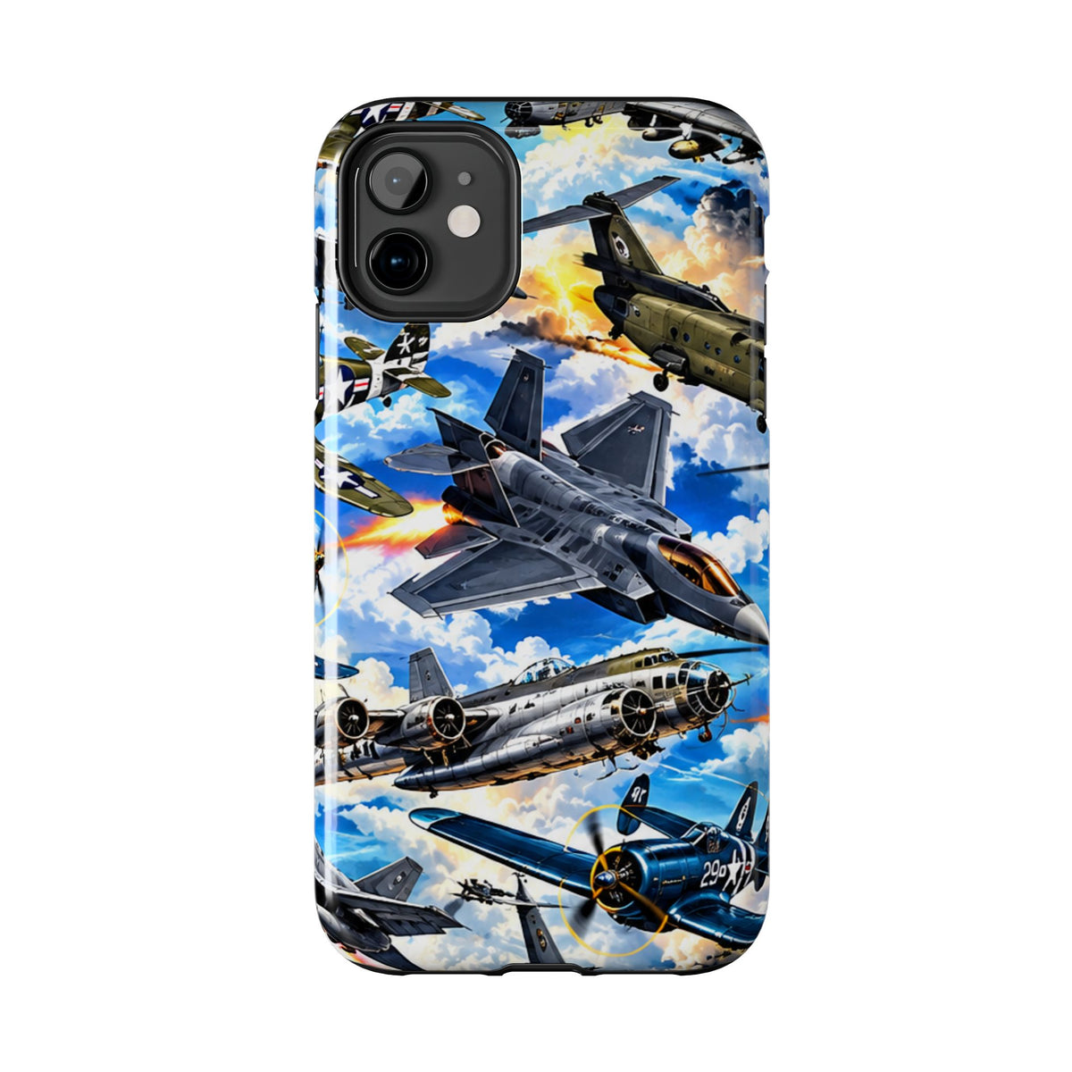 Military Aircraft Tough Phone Case – Vintage & Modern Jet Fighter Print