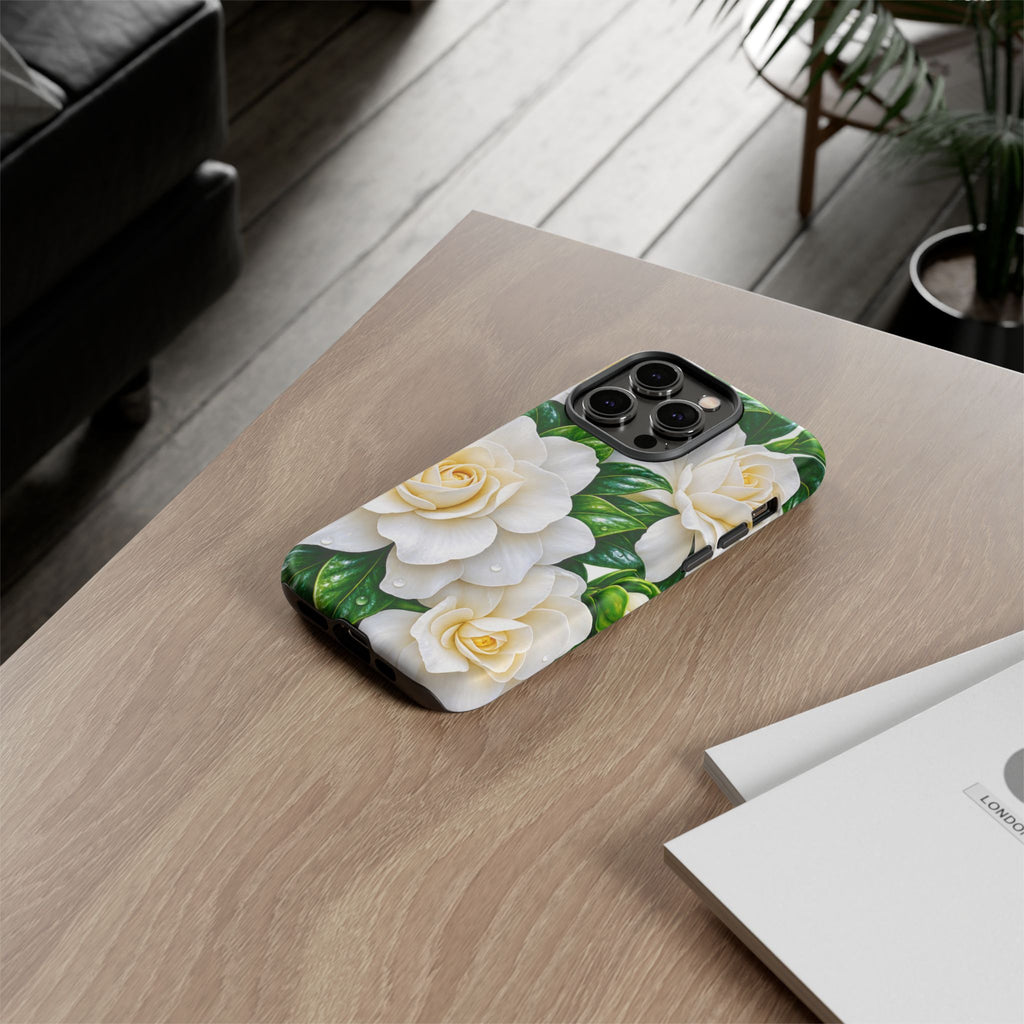 Floral Camellia Tough Case — White Gardenia Phone Cover