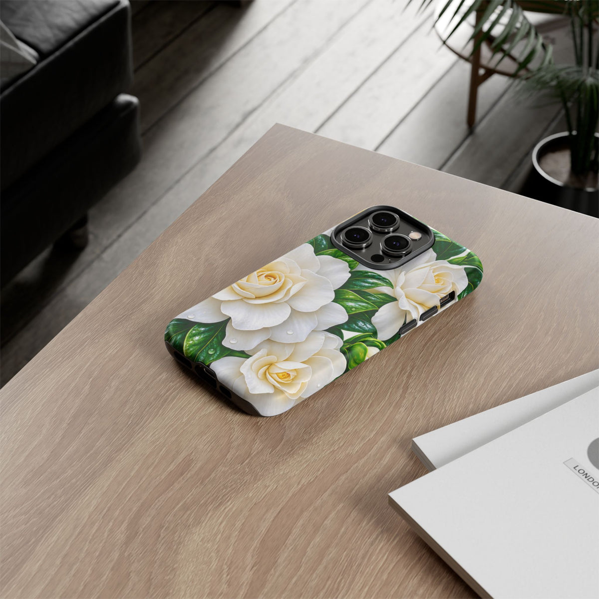 Floral Camellia Tough Case — White Gardenia Phone Cover