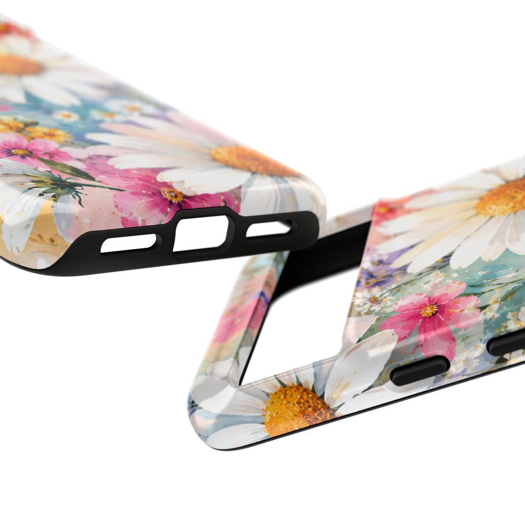 Floral Daisy Phone Case — Watercolor Daisies Protective Tough Case