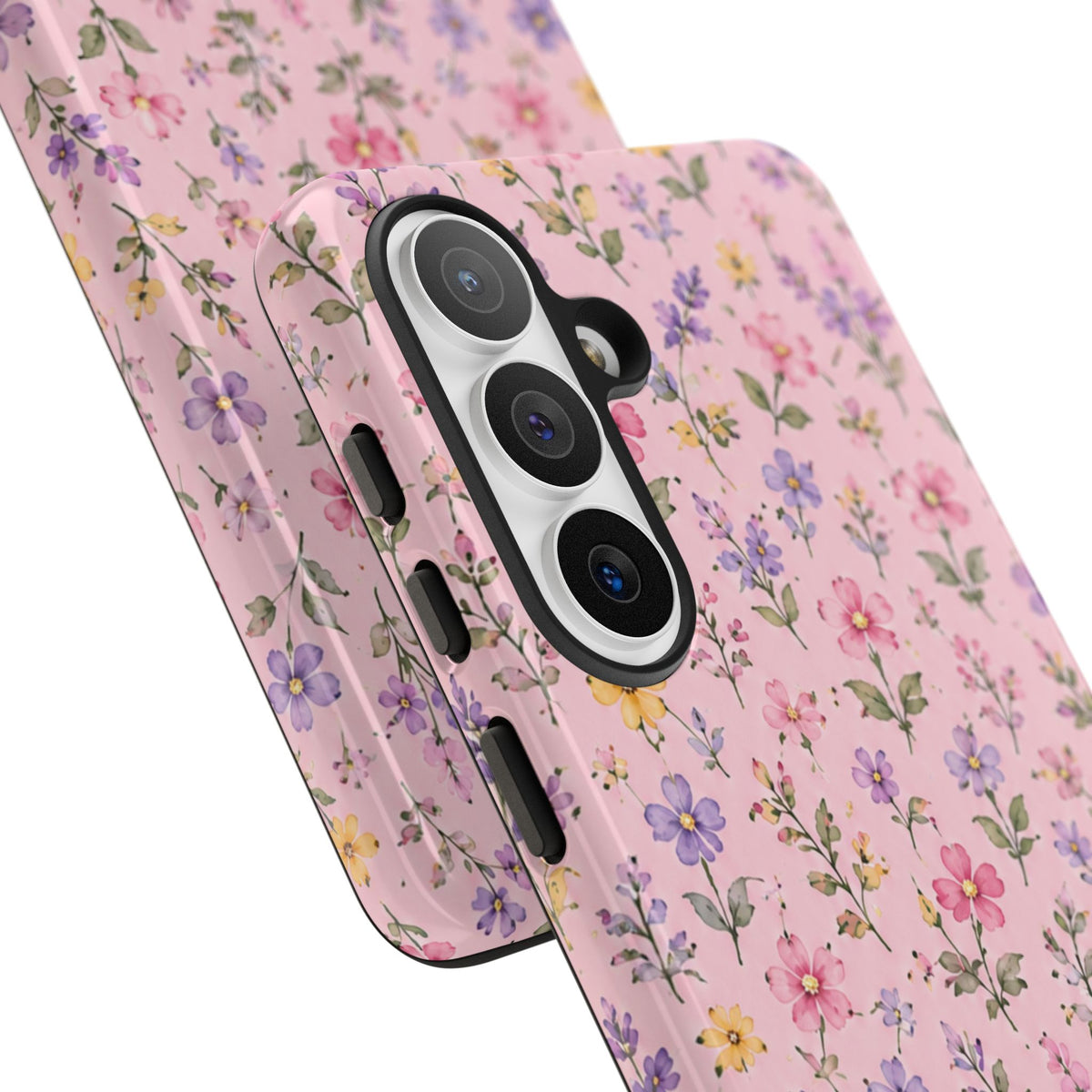 Floral Pink Tough Phone Case — Pastel Wildflower Protective Case