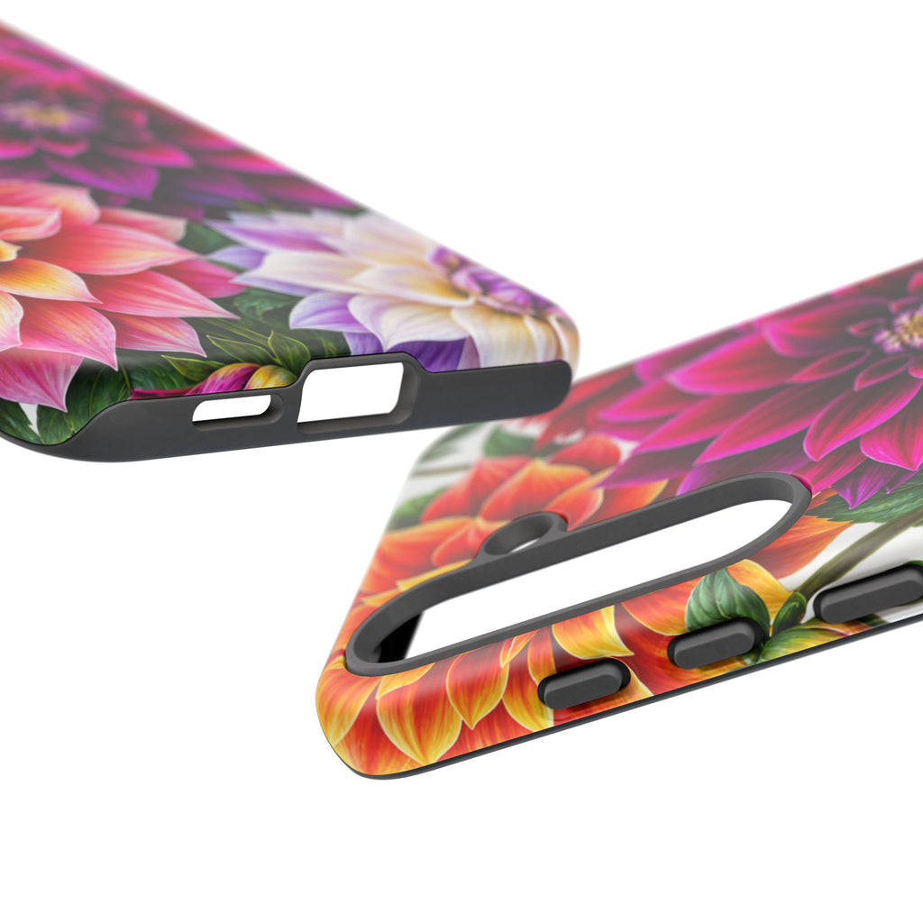 Floral Dahlia Tough Phone Case — Vibrant Protective Floral Phone Cover
