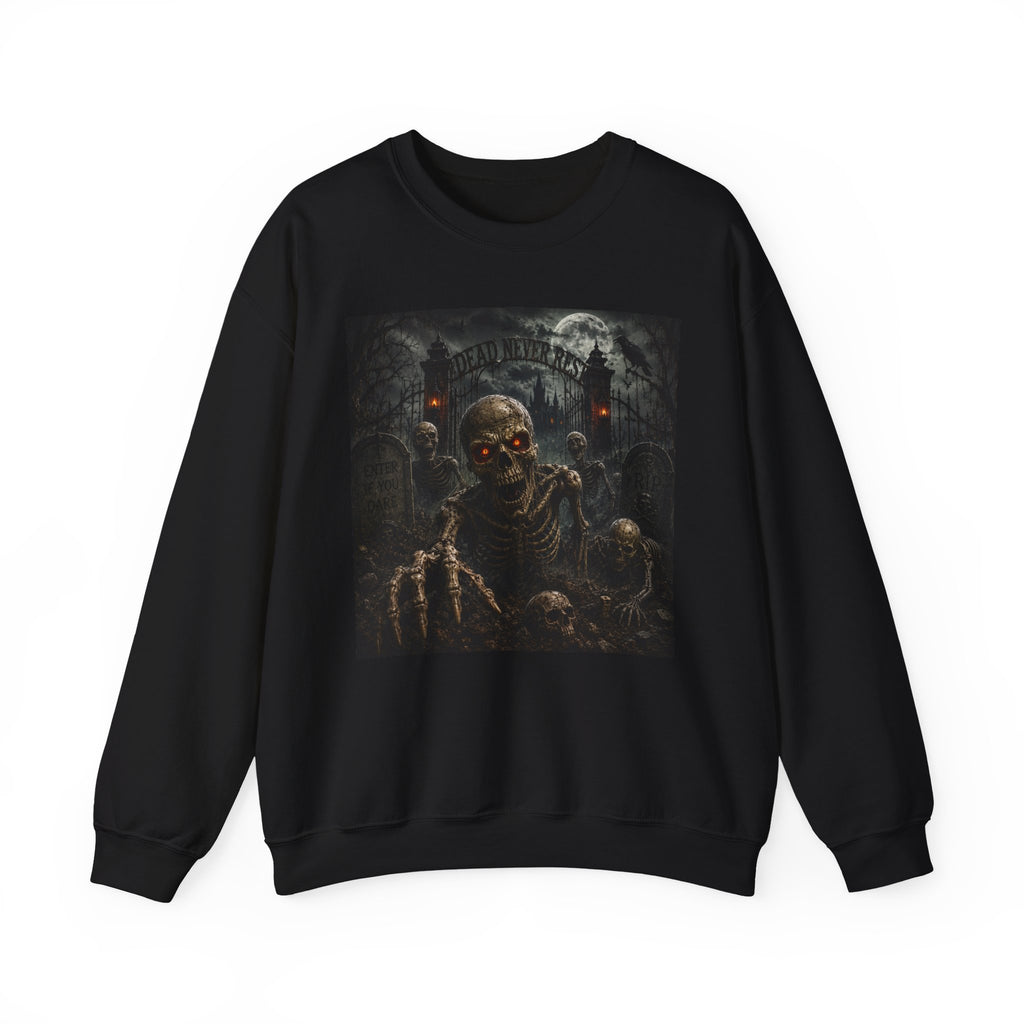Zombie Graveyard Crewneck Sweatshirt – Horror Skeleton Graphic Pullover