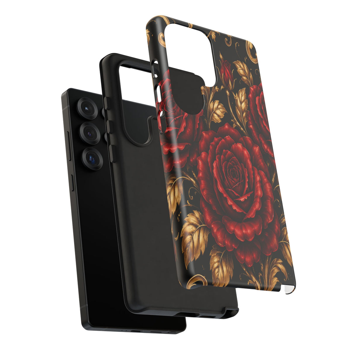 Tough Cases — Vintage Red Rose Floral Phone Case