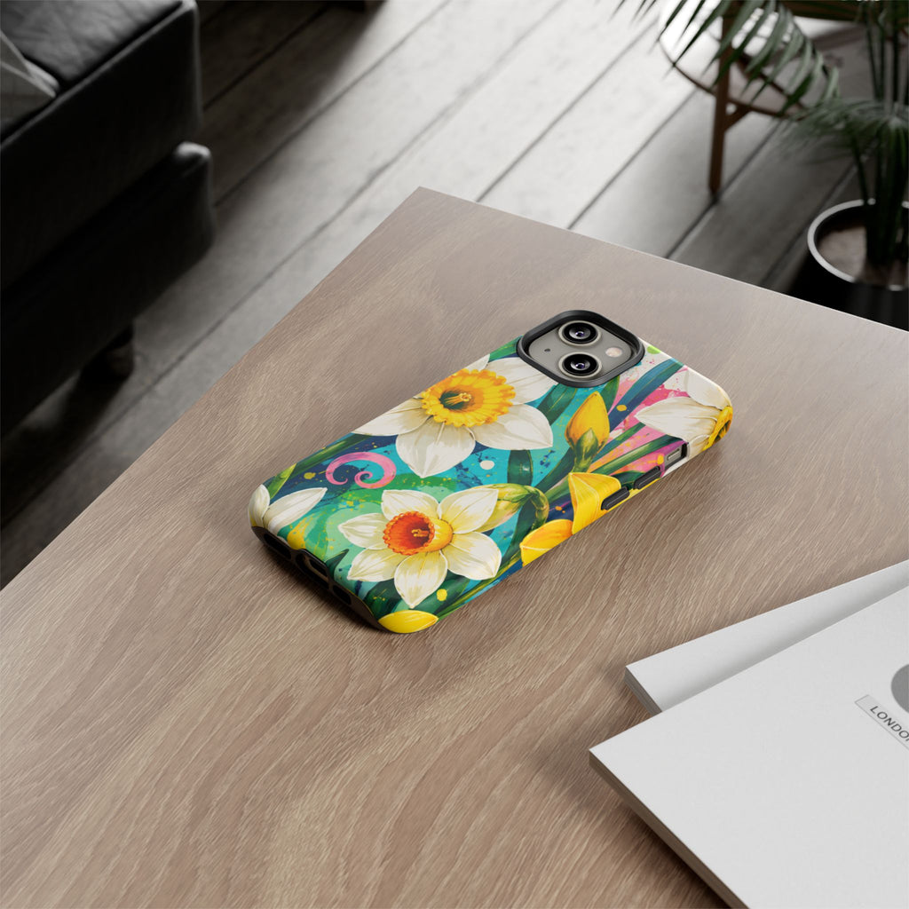 Daffodil Floral Phone Case — Bright Spring Garden Protective Cover