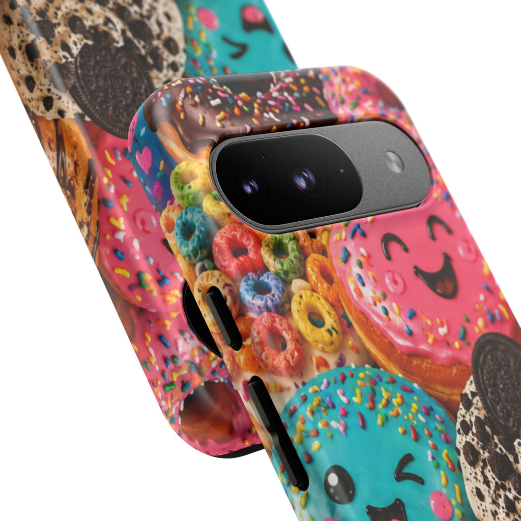 Donut Smile Tough Phone Case — Cute Colorful Desserts Protective Cover