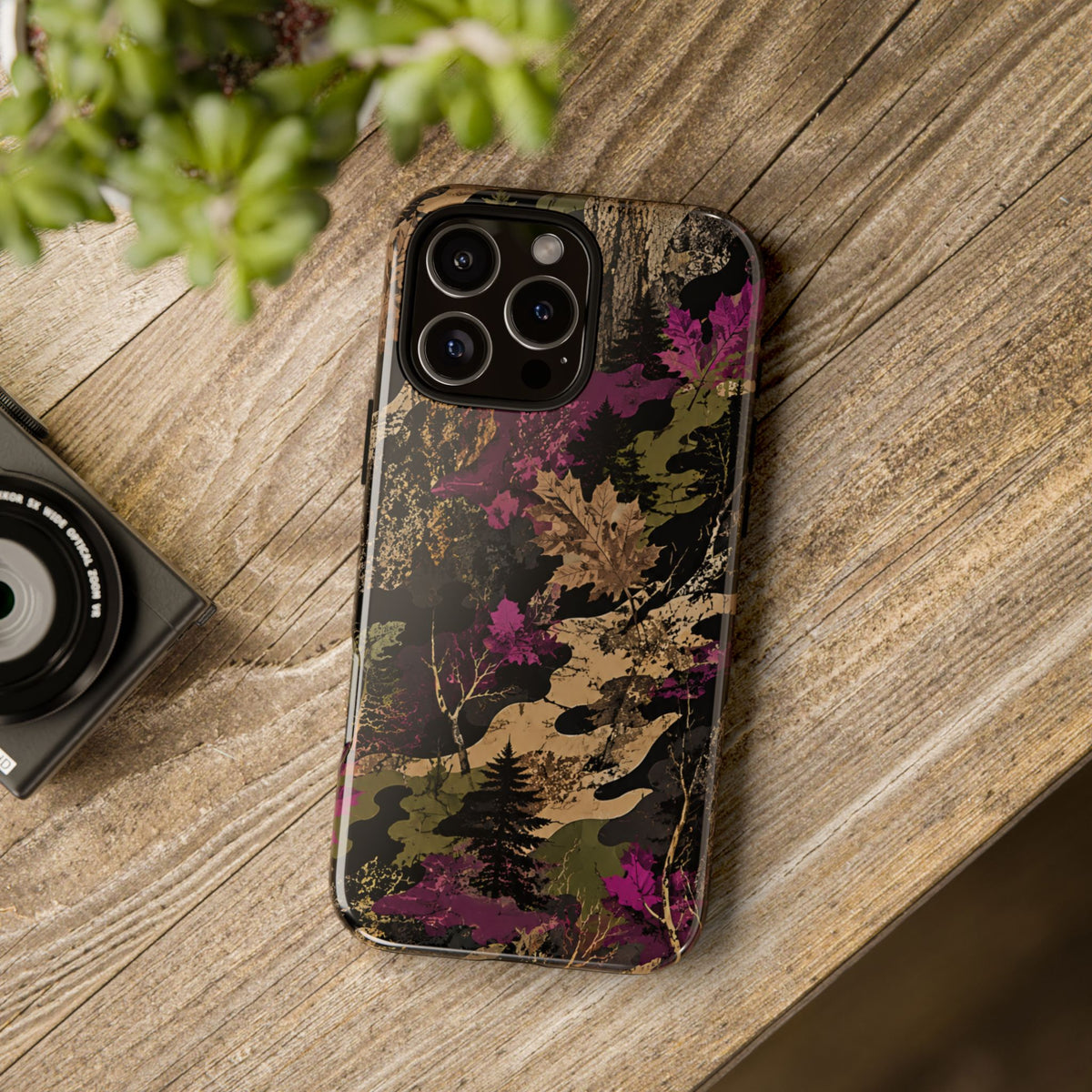 Camo Floral Tough Phone Case — Rugged Nature-Inspired Protection