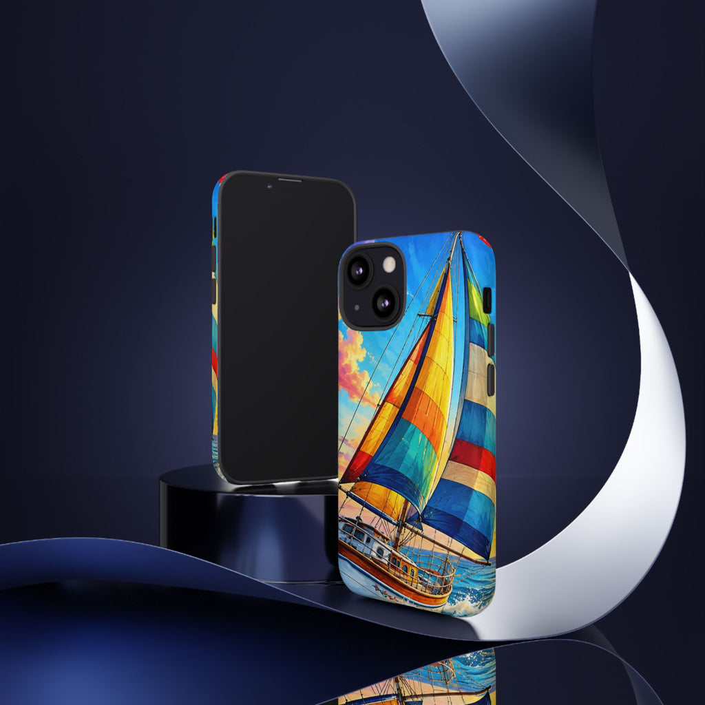 Sailboat Sunset Phone Case — Colorful Nautical iPhone Cover