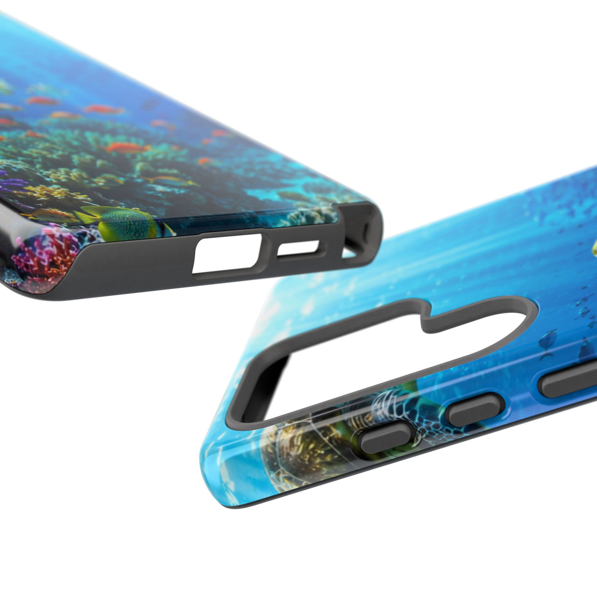 Underwater Ocean Life Tough Phone Case — Coral Reef & Sea Turtle Protective Cover