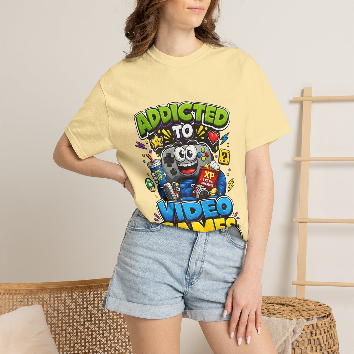 Addicted to Video Games T-Shirt | Gamer Controller Graphic Tee