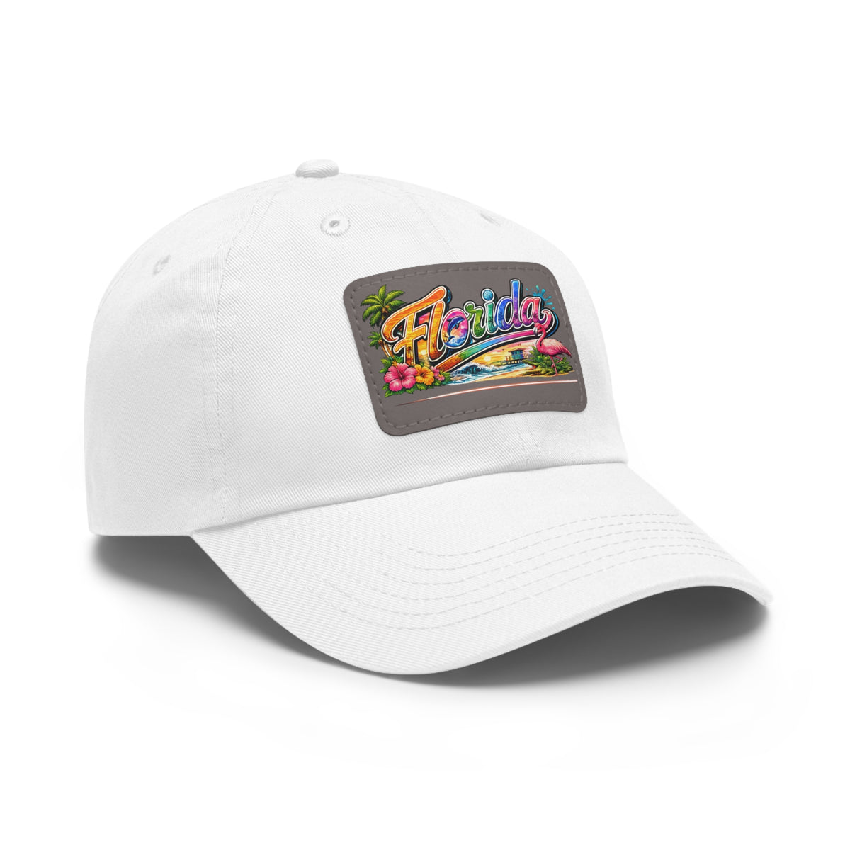 Florida Retro Patch Dad Hat | Leather Rectangle