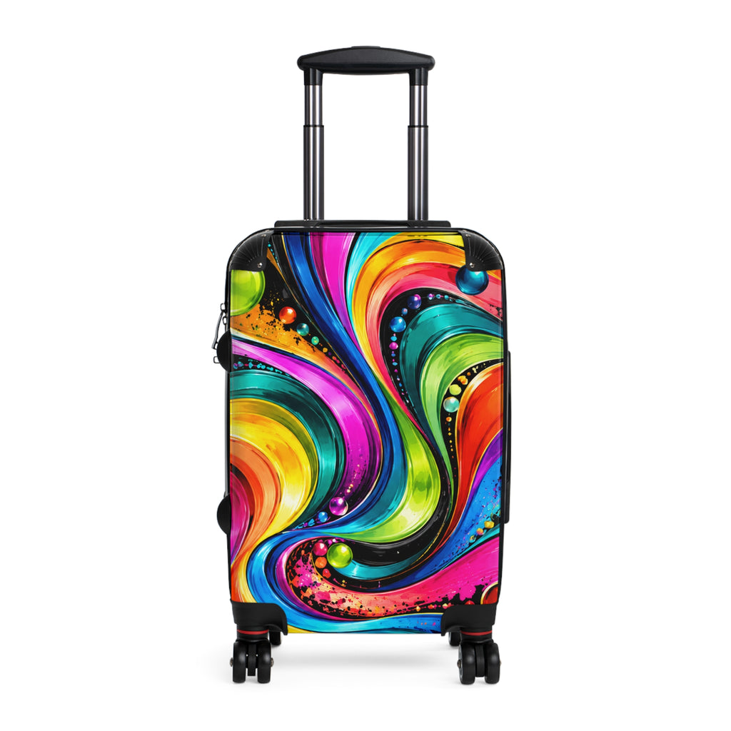 Colorful Swirl Suitcase – Vibrant Abstract Carry-On Luggage