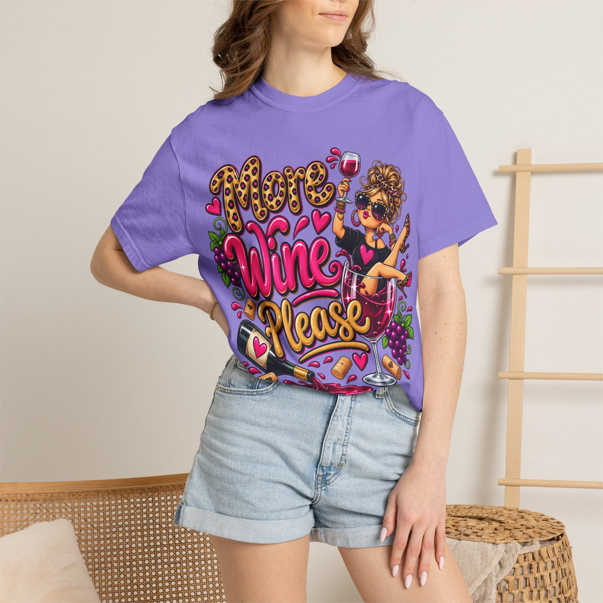 More Wine Please T-Shirt — Funny Wine Lover Graphic Tee