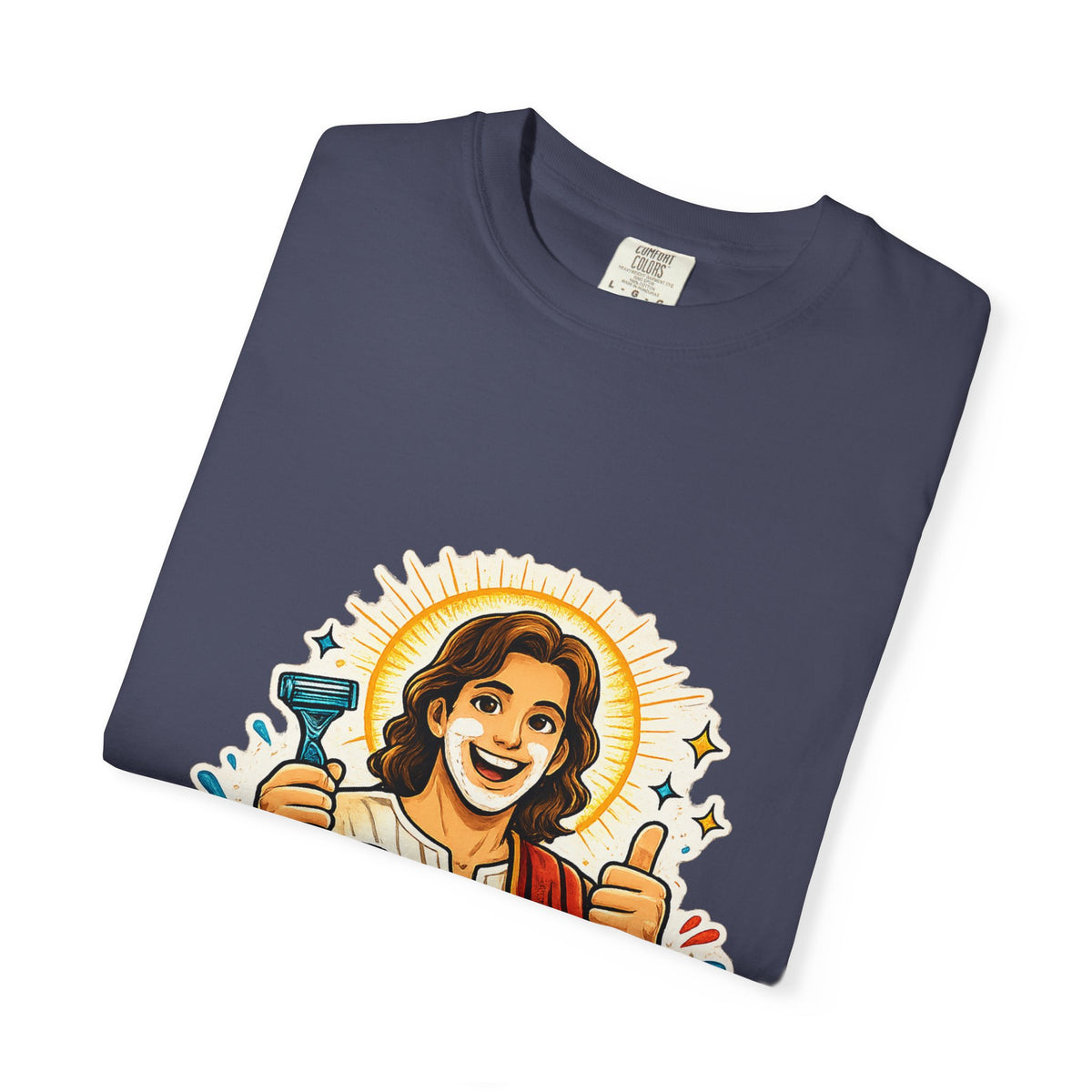 Jesus Shaves T-shirt | Retro Jesus Illustration, Shaving Theme