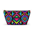 Neon Geo Makeup Pouch — Colorful Geometric Accessory Bag
