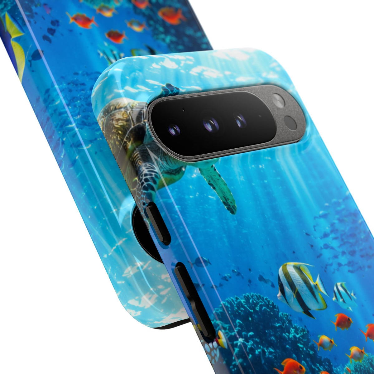 Underwater Ocean Life Tough Phone Case — Coral Reef & Sea Turtle Protective Cover