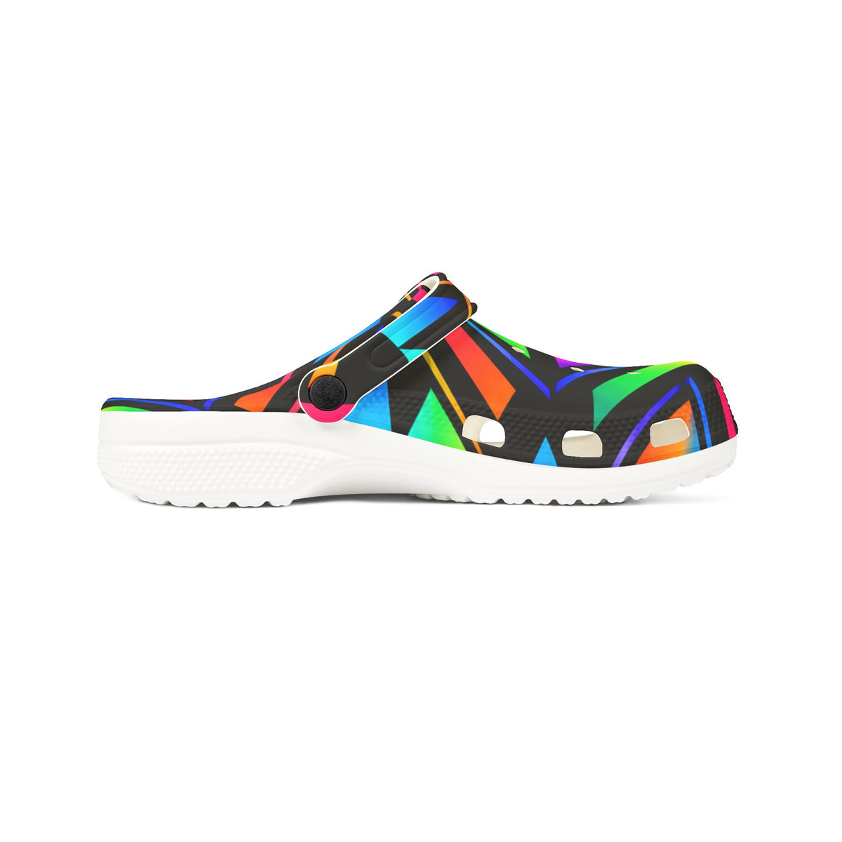 Neon Geometric Clogs — Colorful EVA Foam Slip-On Shoes
