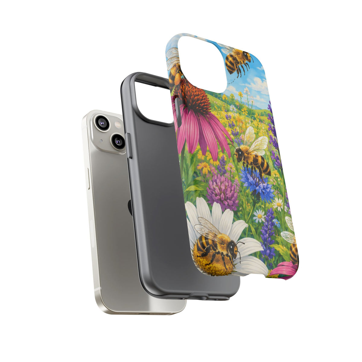 Bee Meadow Phone Case — Floral Honeybee Protective Cover