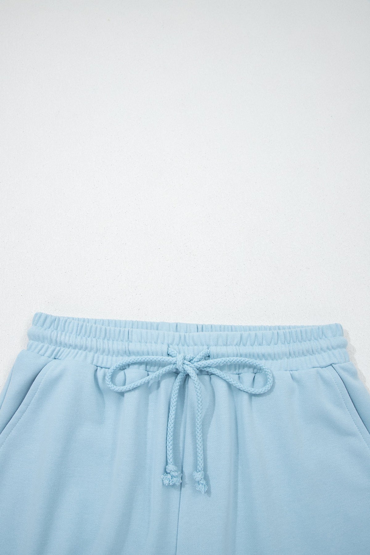 Solid Loose Tee & Drawstring Shorts Set