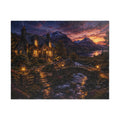 Twilight Lakeside Cottage Puzzle — Scenic 110/252/520/1014-Piece Jigsaw