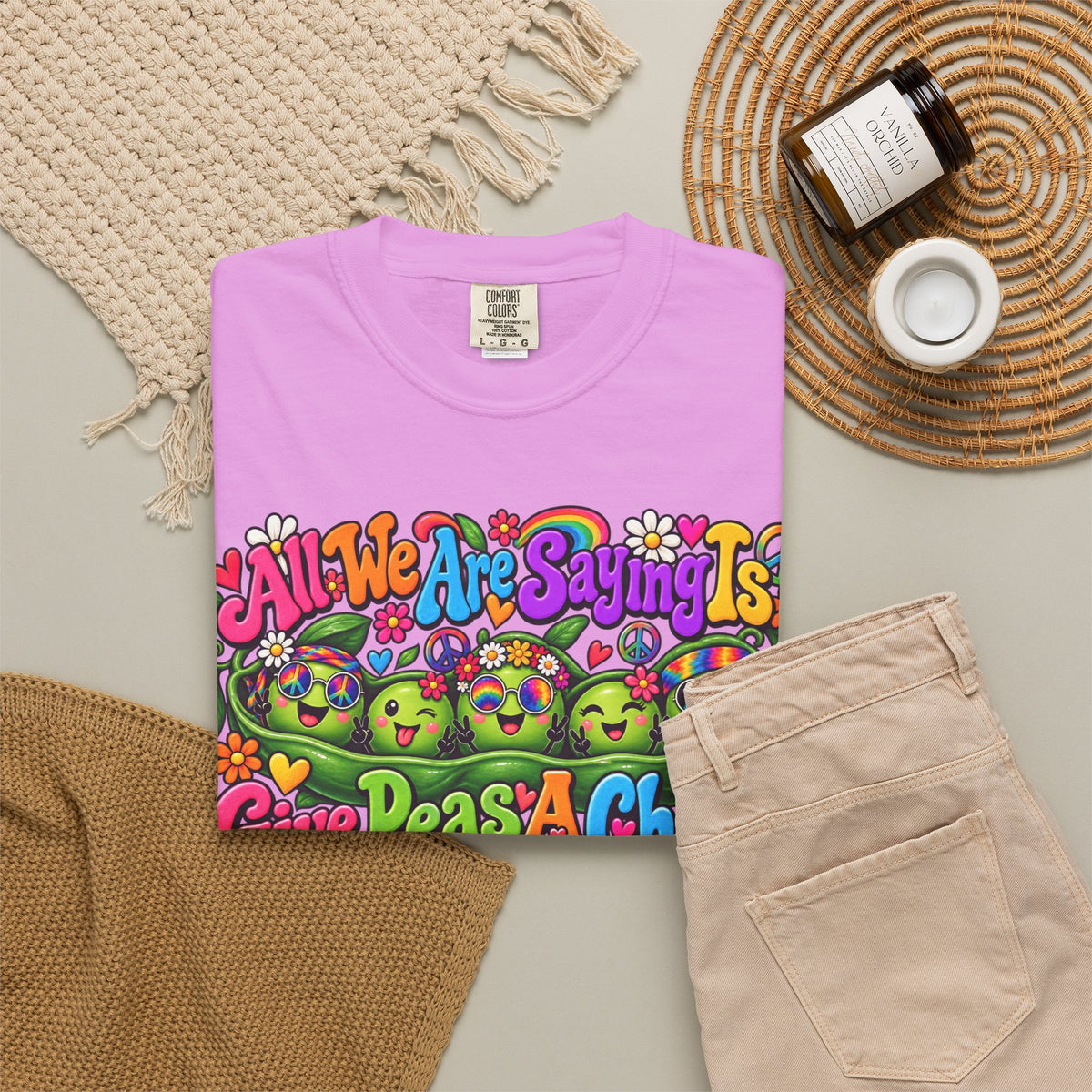 Give Peas a Chance T-Shirt — Retro Hippie Peace Garden Tee