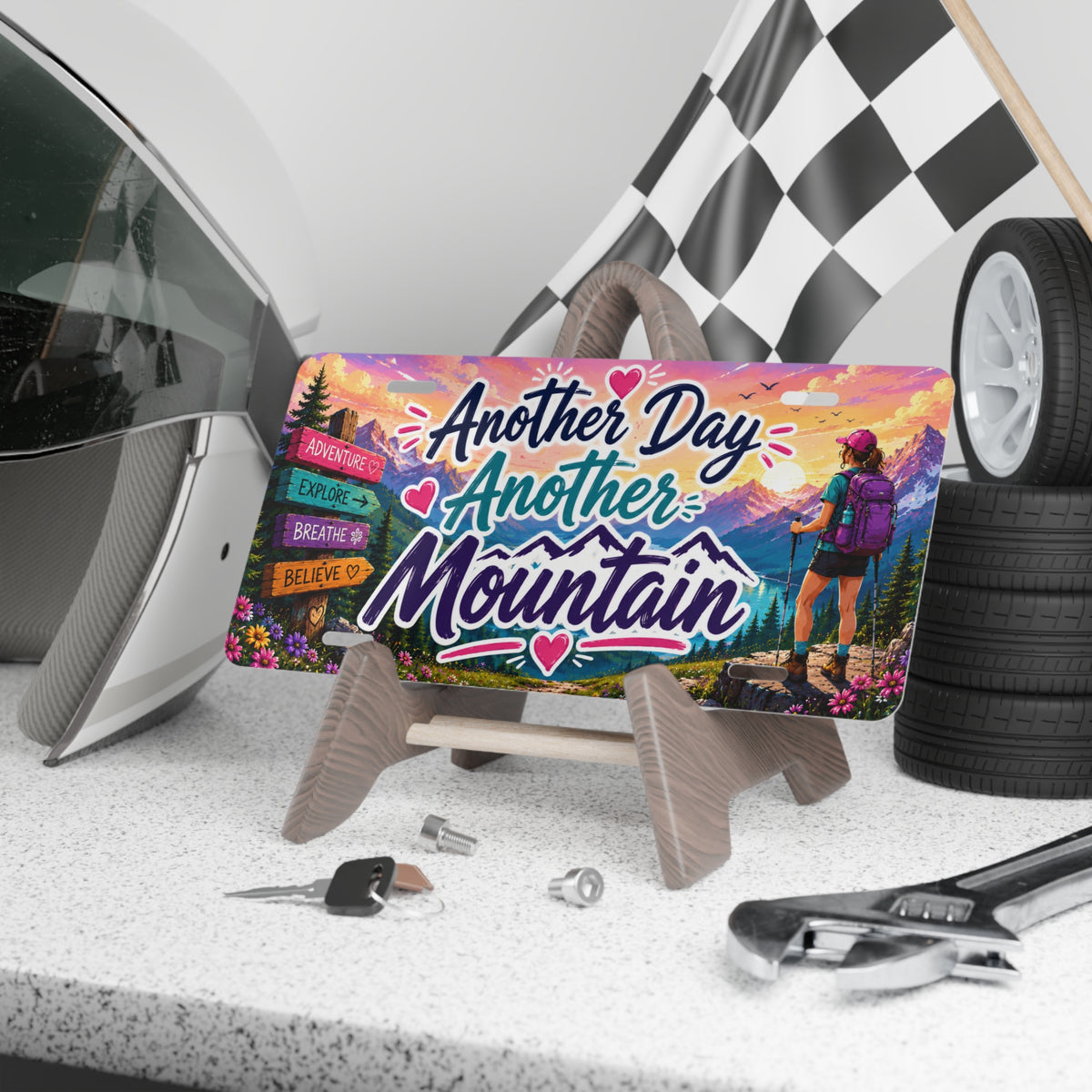 Another Day Another Mountain Vanity Plate | Hiking Scenic License Plate