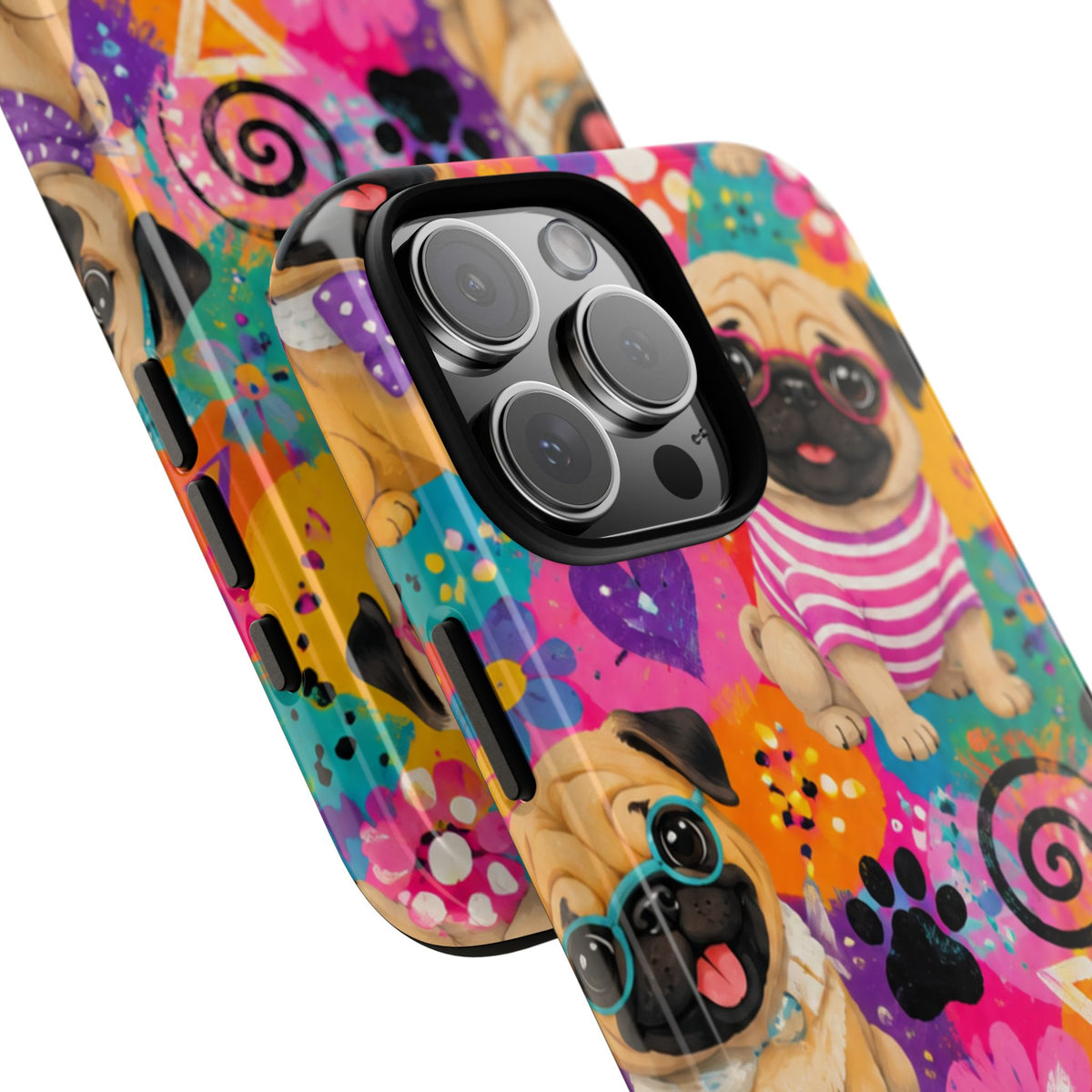 Pug Pop Art Phone Case — Colorful Pug Pattern Tough Case