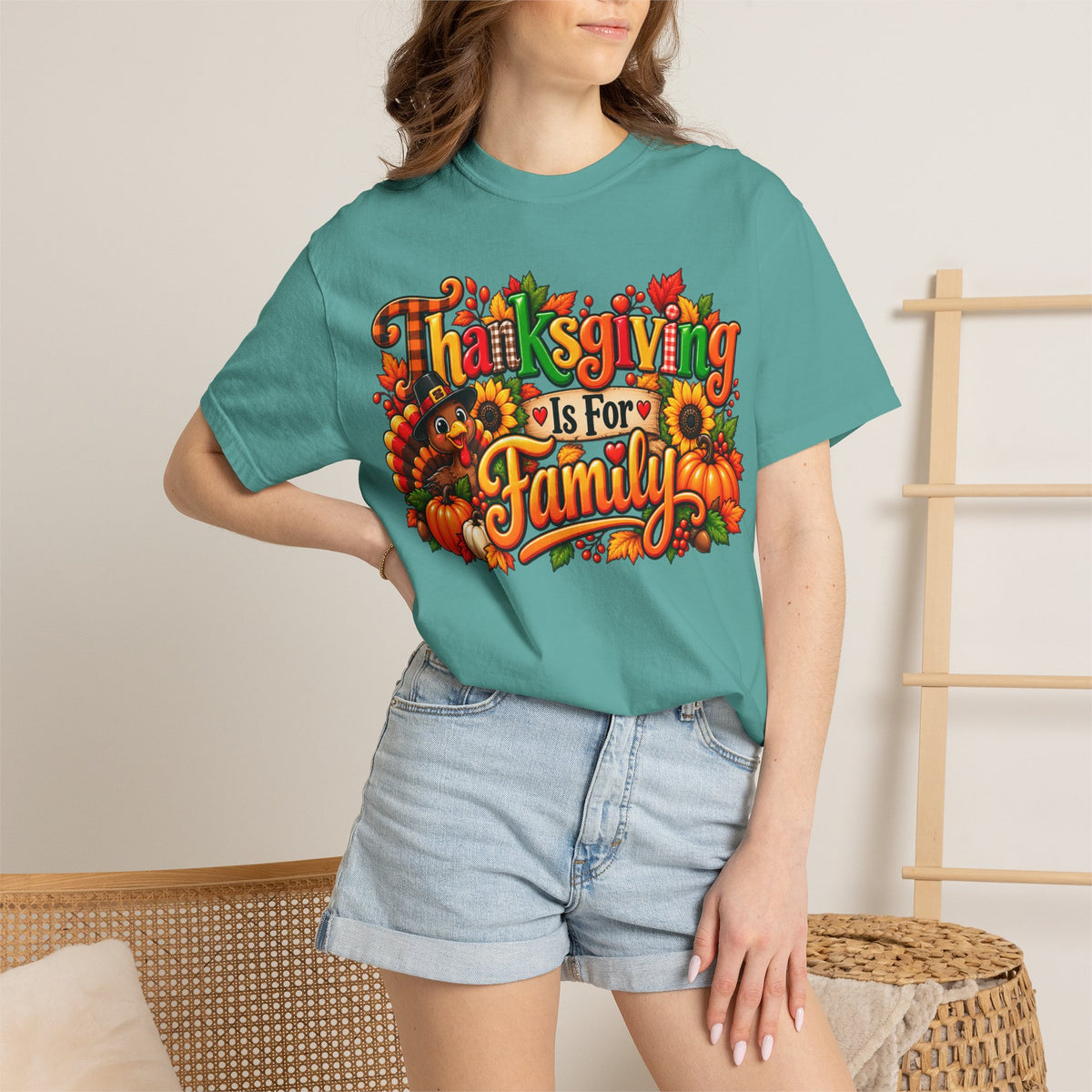Thanksgiving Is For Family T-Shirt — Fall Harvest Holiday Tee