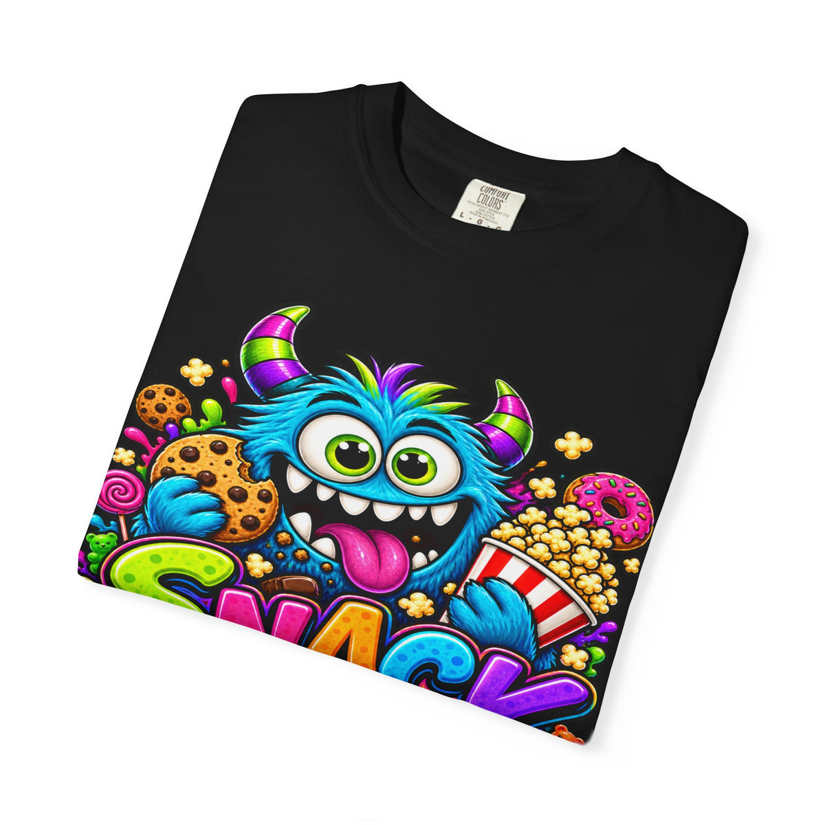 Snack Monster T-shirt | Colorful Cartoon Monster Snacks