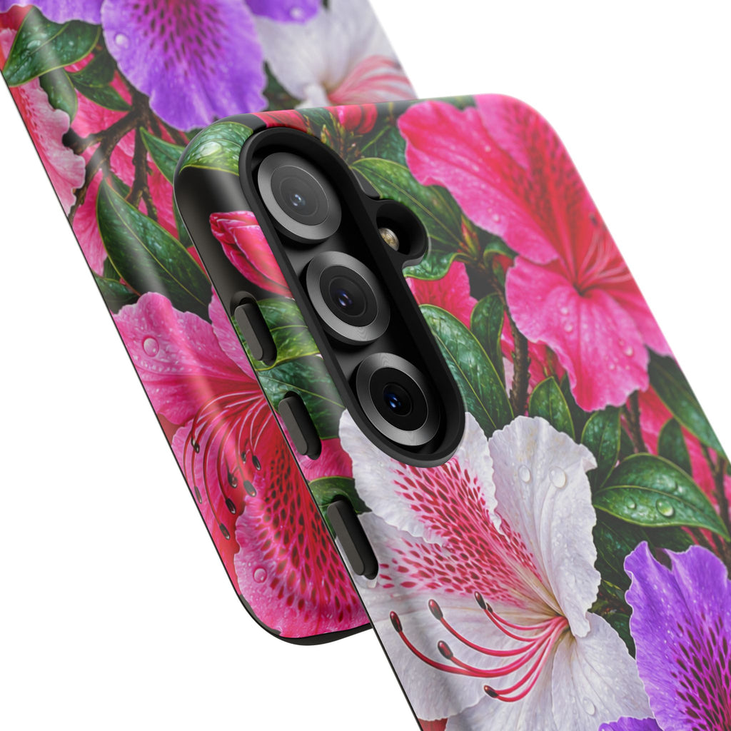 Floral Azalea Phone Case — Vibrant Pink & Purple Blossom Protection