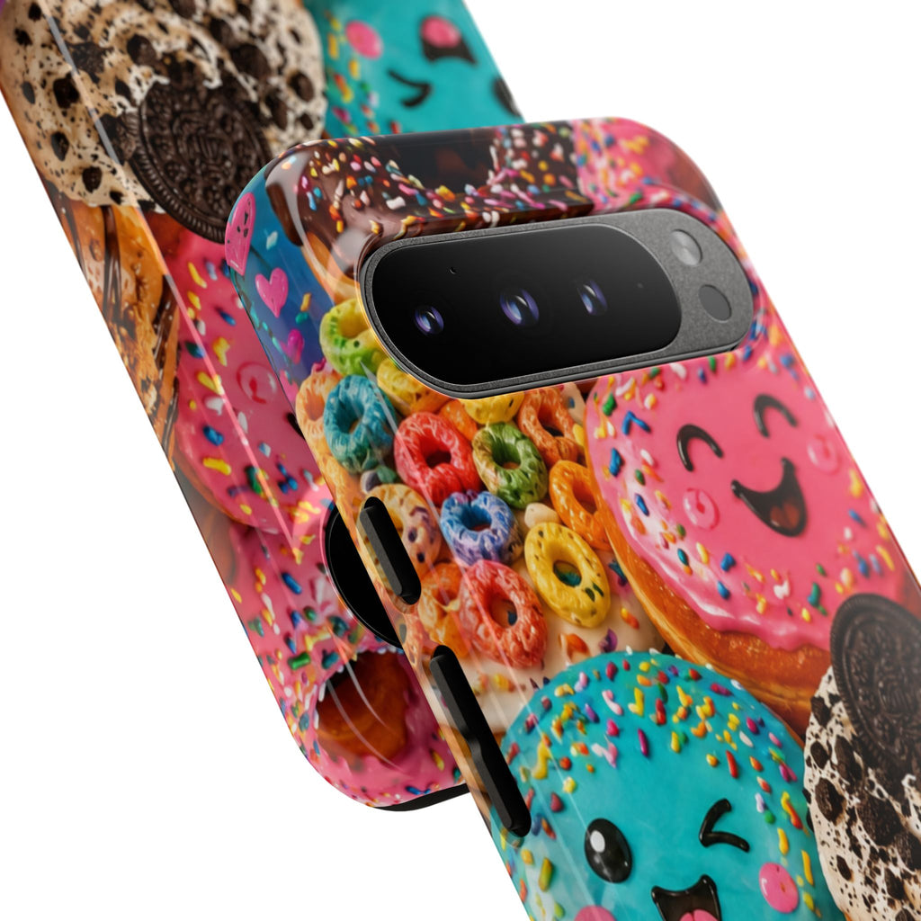 Donut Smile Tough Phone Case — Cute Colorful Desserts Protective Cover